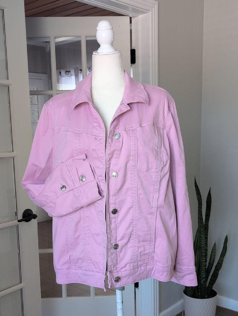 Chicos Lilac Women's Soft Jean Jacket Size 3 - Picture 3 of 10